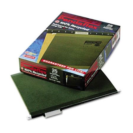 Pendaflex Reinforced Hanging File Folders- Kraft- Letter- Standard Green- 25/Box PE31896